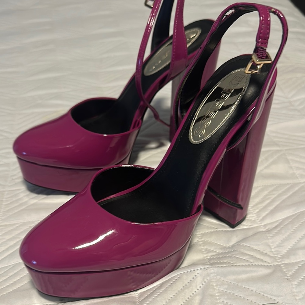 Express Fuchsia Platform Heels
